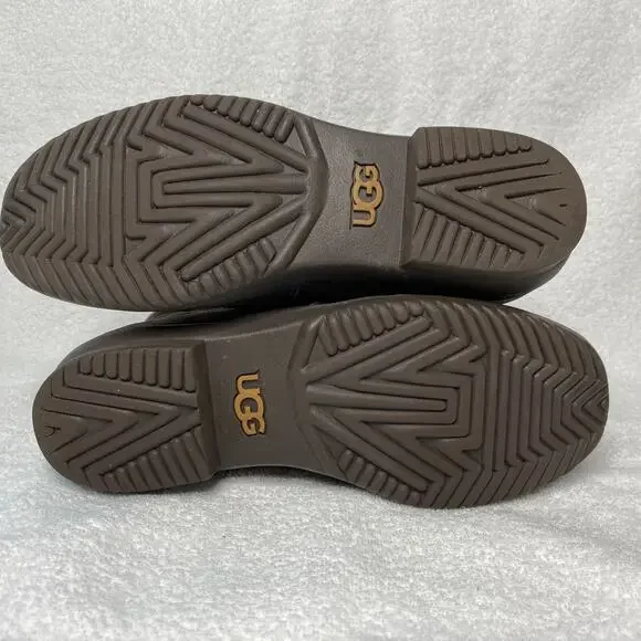 UGG Azaria Boots Women 6.5 Brown Suede Leather Waterproof Shearling Lined Casual - Picture 7 of 11